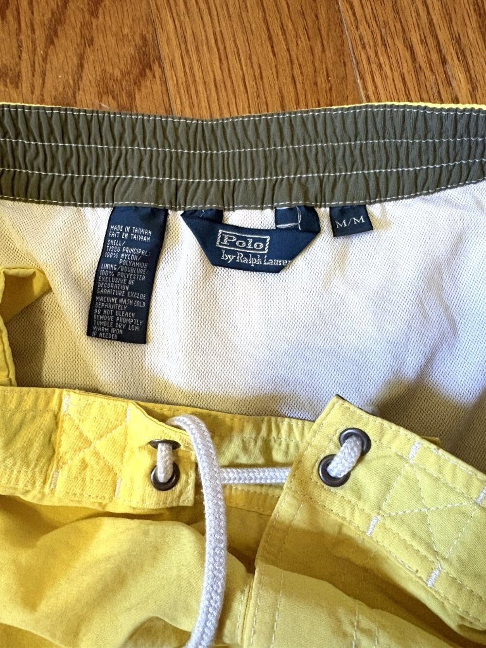 Polo Ralph Lauren Yellow 9" Waist 34 Swim Trunk Mens Medium Board Shorts